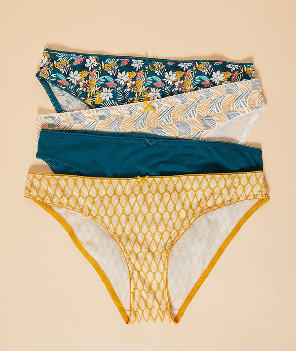 Set mit 4 Pantys mit Print Set mit 4 Pantys mit Print;${refinementColor}