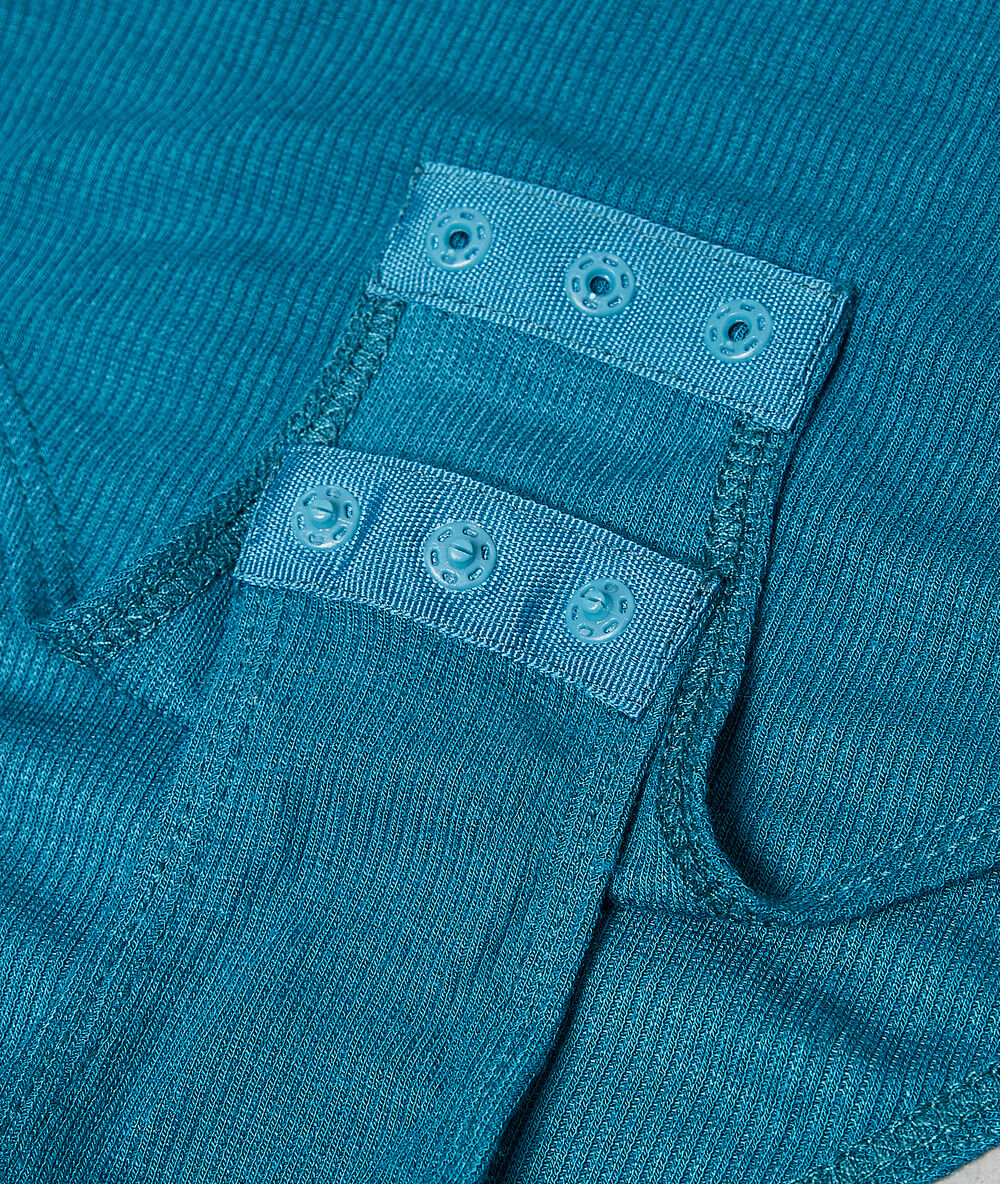 Ausgeschnittener body aus guipure-spitze blau.