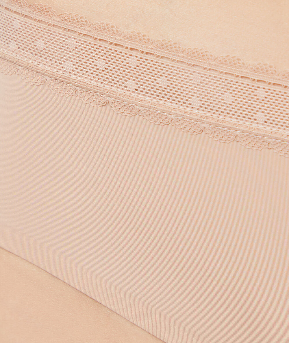 Shorty aus mikrofaser beige.