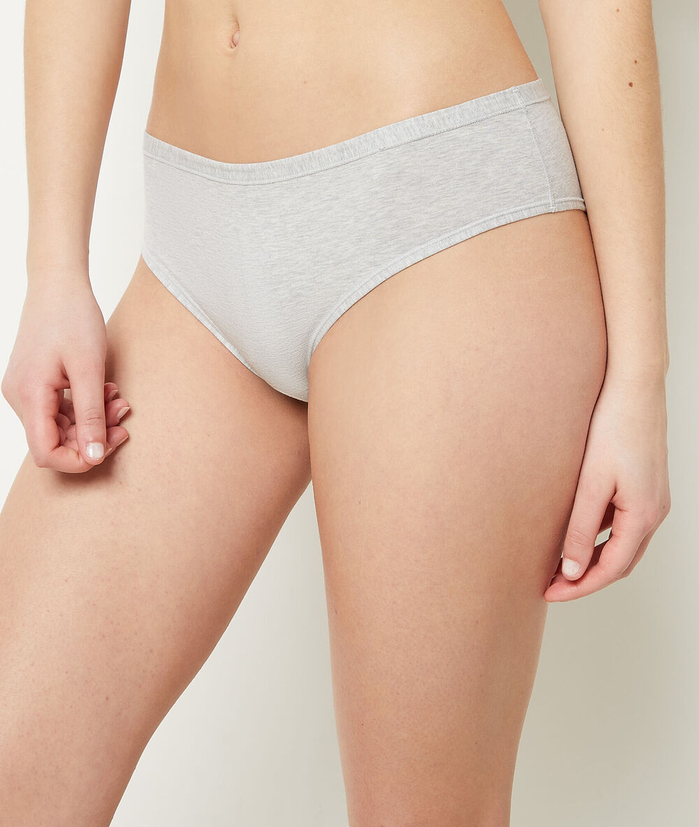 Hipster en coton bio extensible gris clair.