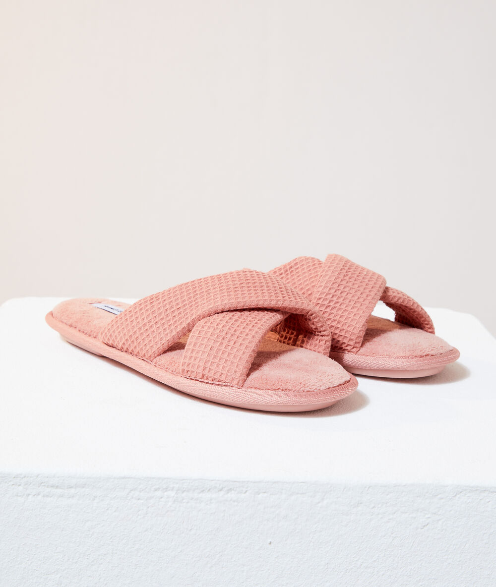 Offene pantoffeln rosa.