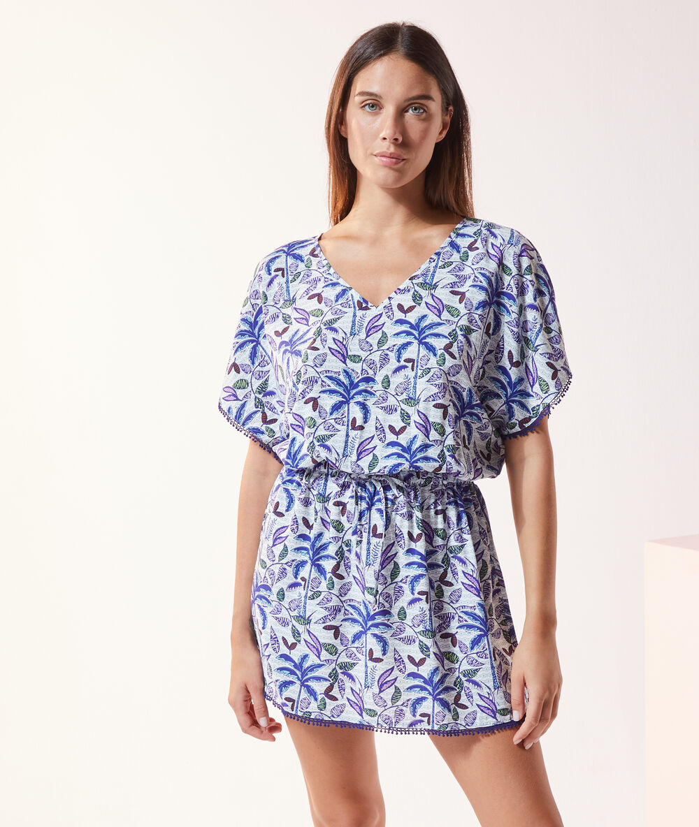 Nachthemd mit print blau.