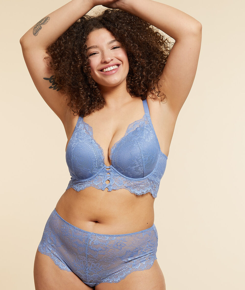 Soutien-gorge n°5 - ampliforme arrondi bleu.