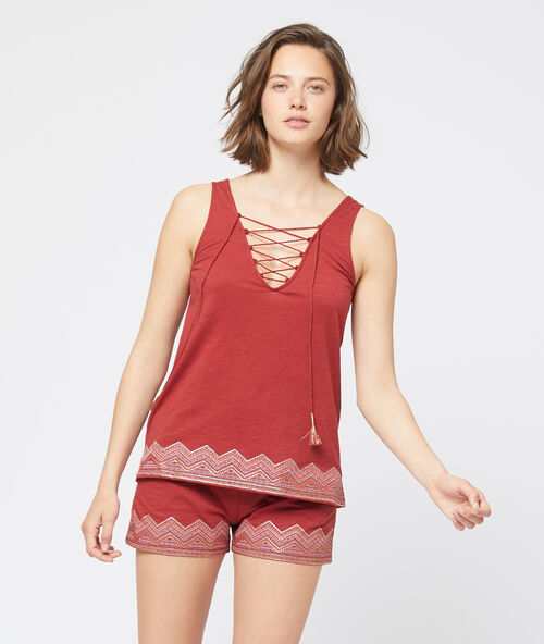 Shorts mit grafischem print rot.