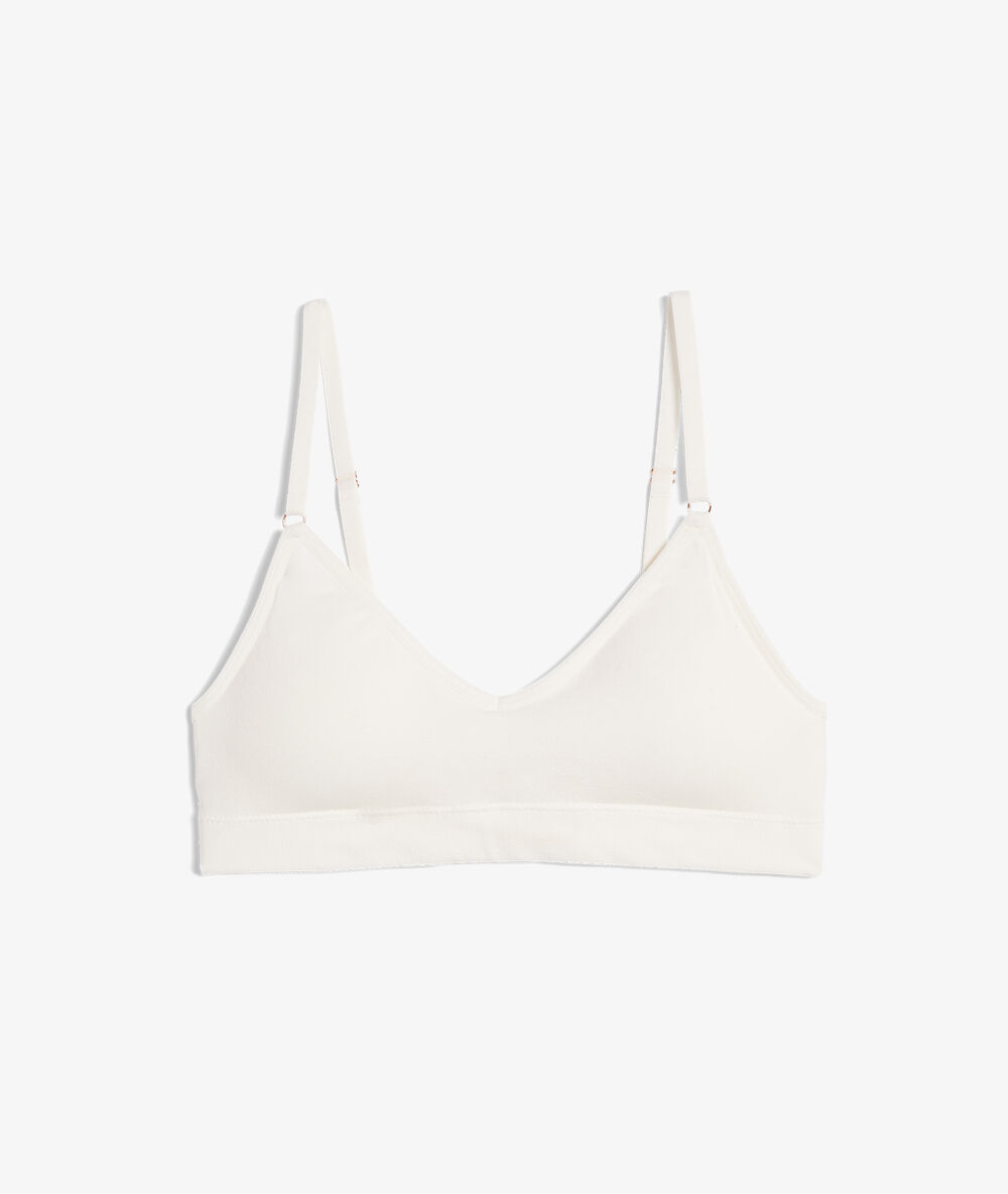 Brassière confort optimal en coton ecru.