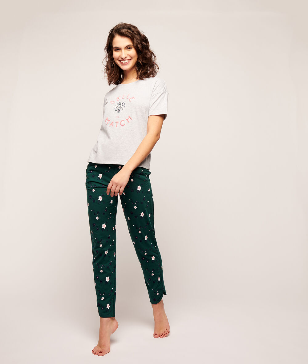 T-shirt mit print „belle de match“ grau.
