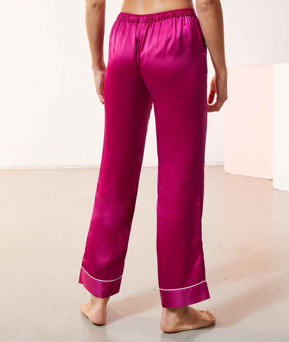 Seidig schimmernde pyjamahose fushia.