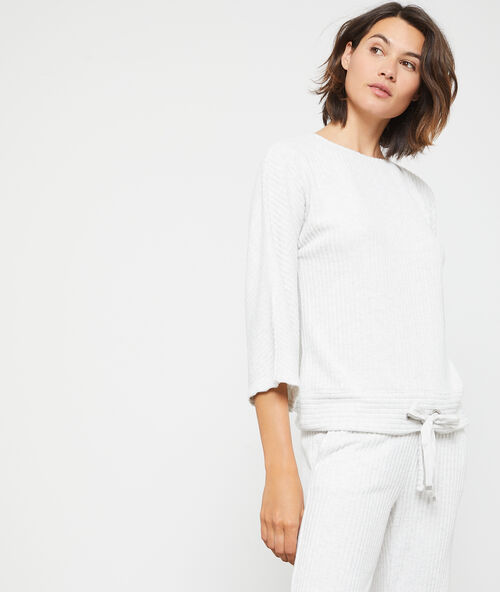 Pull fin c&ocirc;tel&eacute; ecru.