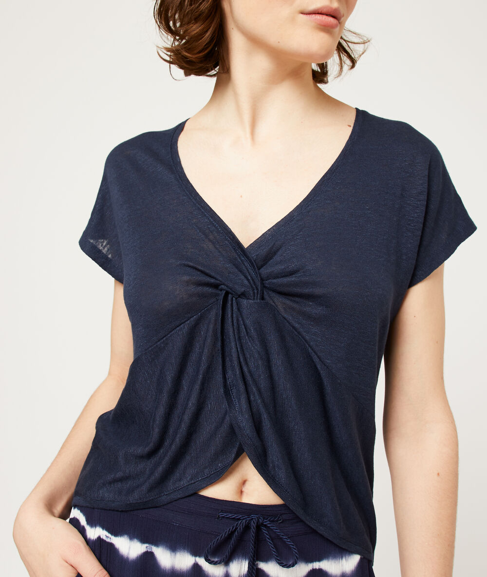 Top mit kurzen ärmeln marineblau.