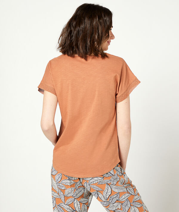 T-shirt col à lacets T-shirt col à lacets;${refinementColor}