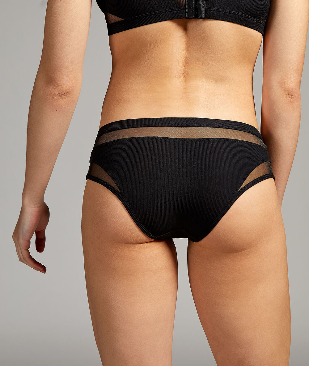 Shorty aus mikrofaser schwarz.