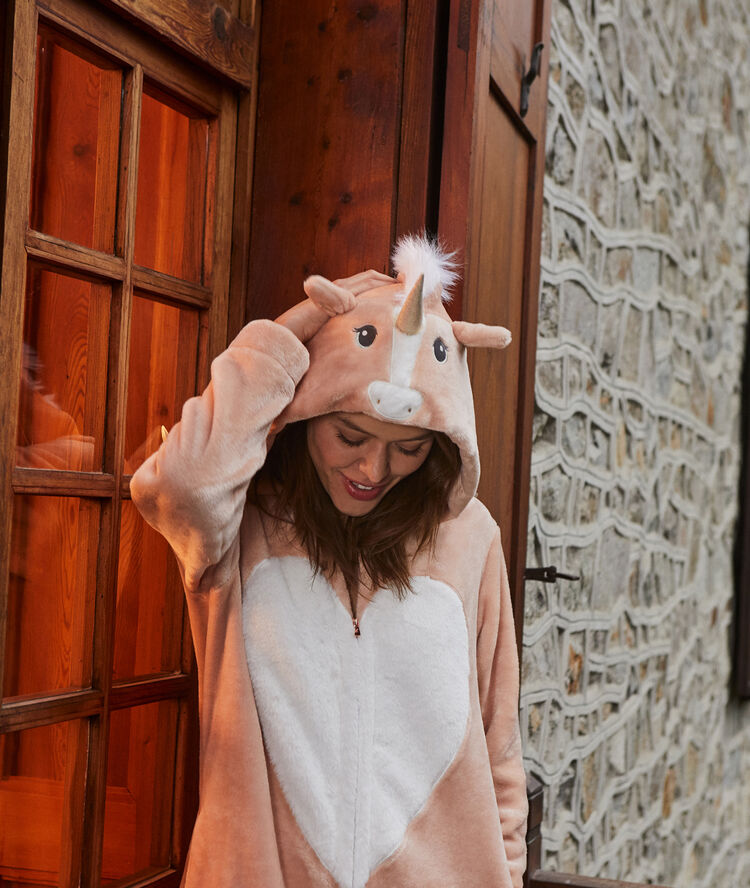 Combinaison licorne rose.