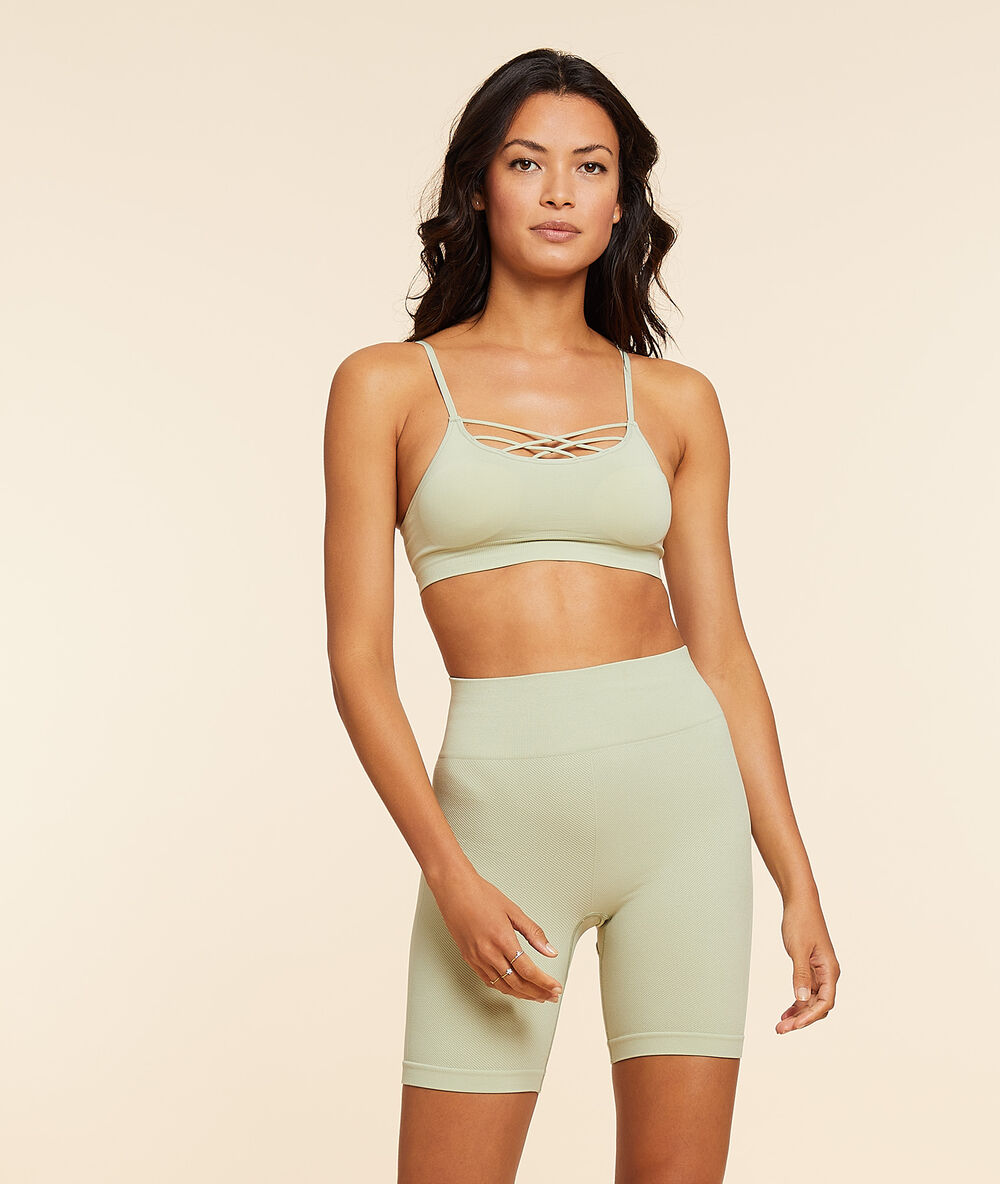Brassière de yoga - maintien medium vert nil.