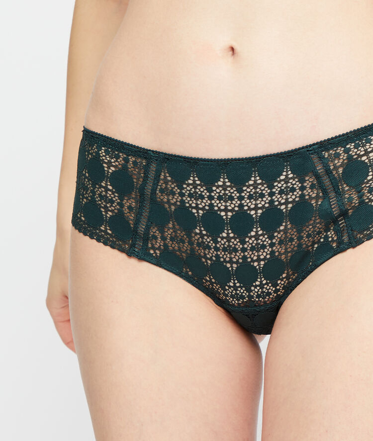 Shorty aus spitze tannengrün.