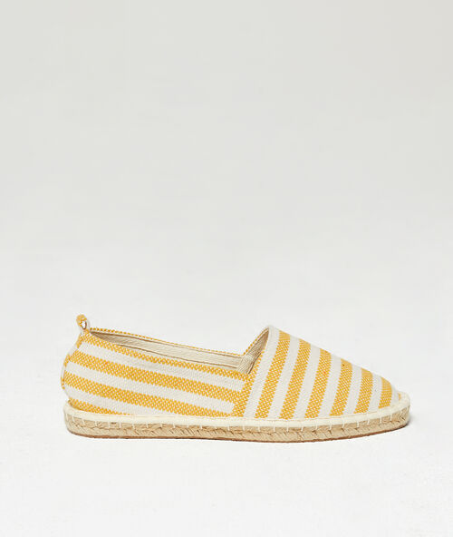 Espadrilles &agrave; rayures curry.